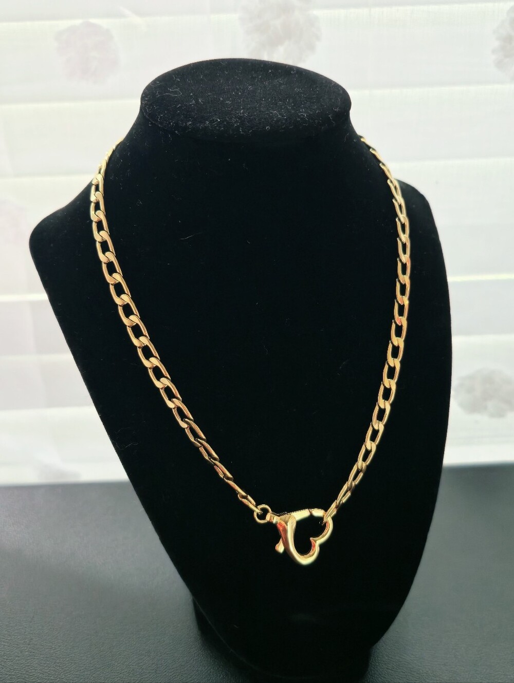 🏷Trendy 18K Gold-Plated Chunky Chain Necklace‎ Heart Pendant -New Women Jewelry